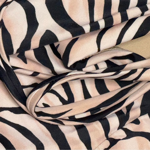 Shade & Shore Zebra Print High Hip Cut Swimsuit w/ laced back - Picture 8 of 11